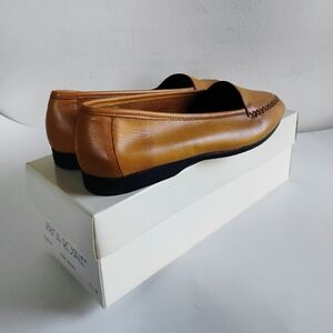 Rare Vintage Prima Royale Coastal Tan Waxy Leather Loafer Flats